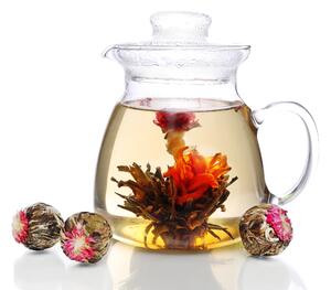 Set čajové konvičky Elen + 4 ks kvetoucího čaje