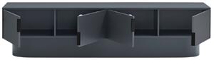 Antracitově šedý lakovaný TV stolek Teulat Totem 200 x 47 cm