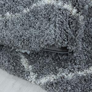 Kusový koberec Alvor Shaggy 3401 grey kruh 80x80 cm