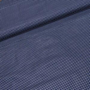 Bavlněné plátno 103000/7676 BLUE, bílý puntík na tmavě modré, š.140cm (látka v metráži)