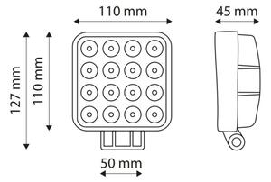LED Bodové svítidlo pro automobil EPISTAR LED/48W/10-30V IP67 6000K