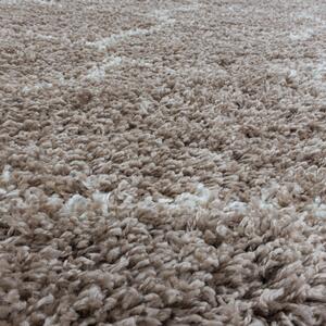 Kusový koberec Salsa Shaggy 3201 beige kruh 80x80 cm