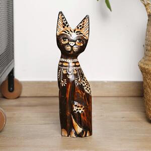 Dřevěná socha kočky Antonio 31 cm