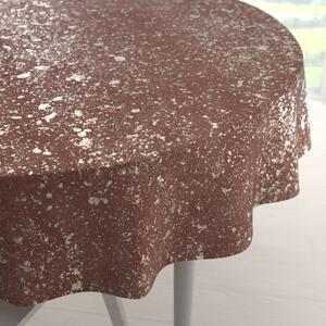 Biante Velký sametový kulatý ubrus Isabela IBL-013 Gold Design starorůžový Ø 240 cm