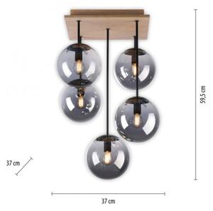 JUST LIGHT. 11395-79 - Lustr na tyči WIDOW 5xE14/25W/230V dub