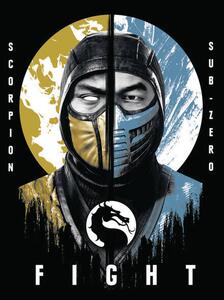 Umělecký tisk Mortal Kombat - Scropion & Sub-Zero, (26.7 x 40 cm)