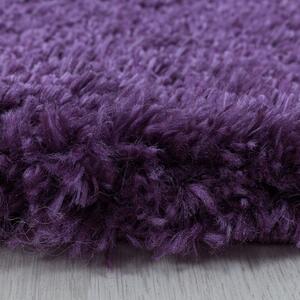 Kusový koberec Fluffy Shaggy 3500 lila kruh 80x80 cm