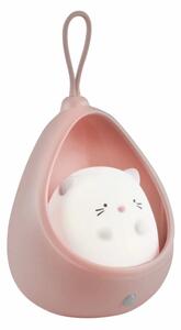 LED Dětské orientační svítidlo se senzorem KITTY LED/0,5W/5V USB růžová