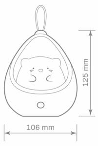 LED Dětské orientační svítidlo se senzorem KITTY LED/0,5W/5V USB růžová