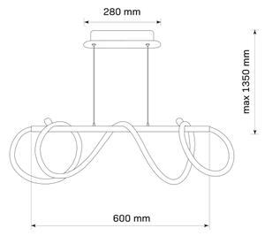 LED Lustr na lanku EMMA LED/38W/230V zlatá