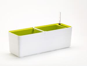 Samozavlažovací truhlík PLASTIA BERBERIS 60 bílá + zelená