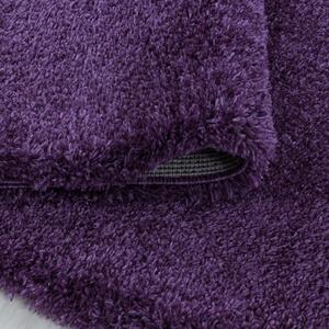 Kusový koberec Fluffy Shaggy 3500 lila kruh 160x160 cm
