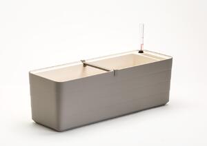 Samozavlažovací truhlík PLASTIA BERBERIS 60 cm taupe + slonová kost