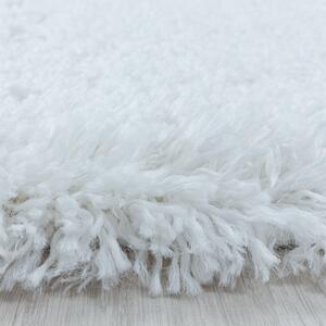 Kusový koberec Fluffy Shaggy 3500 white kruh 80x80 cm