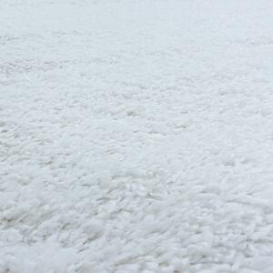 Kusový koberec Fluffy Shaggy 3500 white kruh 160x160 cm