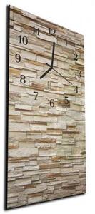 Nástěnné hodiny 30x60cm - písková kamenná zeď - plexi