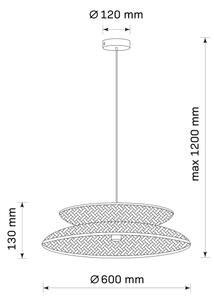 Lustr na lanku BALI 1xE27/20W/230V pr. 60 cm bambus