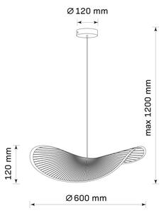 Lustr na lanku CAPRI 1xE27/20W/230V pr. 60 cm bambus