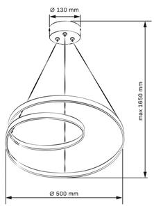 LED Lustr na lanku ZEFIRA LED/40W/230V 4000K pr. 50 cm chrom
