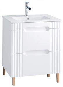 COMAD Stojatá skříňka s umyvadlem - FIJI 82-60 white, šířka 60 cm, matná bílá