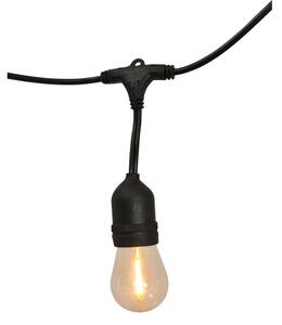 LED Solární venkovní řetěz PARTY 10xE27/3,7V 10 m IP44 + DO