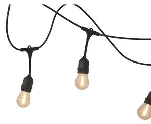LED Solární venkovní řetěz PARTY 10xE27/3,7V 10 m IP44 + DO