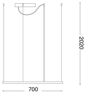 Ideal Lux - LED Lustr na lanku ORACLE SLIM LED/44W/230V 3000K 70x70 cm bílá