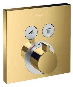 Hansgrohe Shower Select, termostatická baterie pod omítku na 2 spotřebiče, leštěný vzhled zlata 15763990