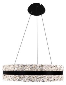 LED Stmívatelný lustr na lanku LED/80W/230V 3000-6500K černá + dálkové ovládání