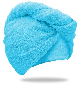 Rychleschnoucí froté turban na vlasy tyrkysový, 100% bavlna