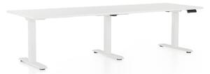 Výškově nastavitelný stůl OfficeTech Long, 240 x 80 cm, bílá podnož, bílá