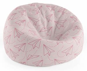 Sablio Sedací vak Cocoon Růžové papírové vlaštovky: 115 x 75 x 45 cm - limitovaná edice