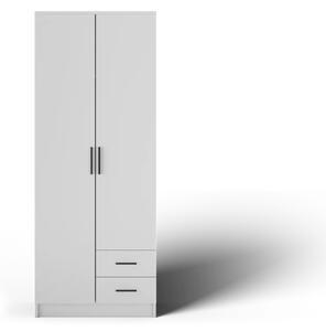 Novaro 80 Šatní skříň s křídlovými dveřmi bílá (kód WB) (80 x 206,6) cm – 5 polic pro přehledné uložení