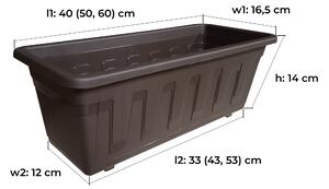 Dřevěný truhlík rovný 43x21x18 cm