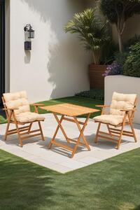 Souprava zahradního stolu a židlí Kikadu 2 (přírodní + krémová) (pro 2 osoby). 1093856