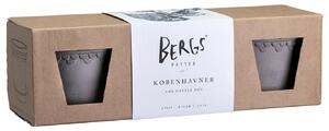 Bergs Potter Sada terakotových květináčů Copenhagen Grey 10 cm - 3 ks BP145