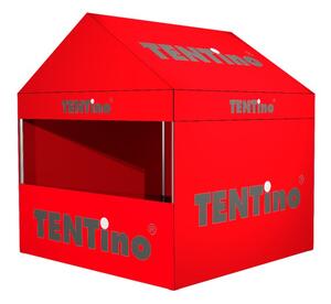 TENTino SET-Nůžkový párty stan 3x4,5 m GABLED s jednostranným potiskem Typ konstrukce: GABLED, Potisk: střecha + 3x bočnice, Gramáž polyesteru: 230 g/m2
