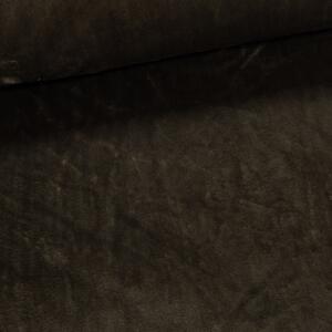 Plyš / mikroplyš 026, oboustranný, jednobarevný béžovo-šedá khaki, š.150cm (látka v metráži)