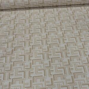 Ubrus PVC s textilním podkladem 4014134, béžová geometrie, š.140cm (metráž)