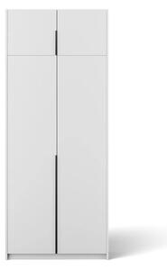 Bregma II s nástavcem Skříň s otočnými dveřmi bílá (kód WB) (100 x 250) cm – 8 polic pro přehledné uložení
