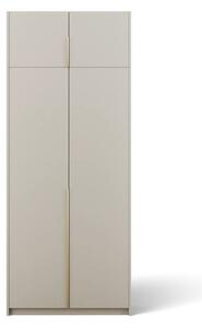 Bregma II s nástavcem Skříň s otočnými dveřmi kašmír (kód KG) (100 x 250) cm – 8 polic pro přehledné uložení