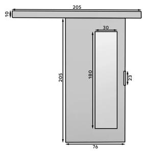 Posuvné dveře na stěnu MALTA 76 kašmír (76 x 205) cm – zrcadlo nahradí samostatný kus v ložnici