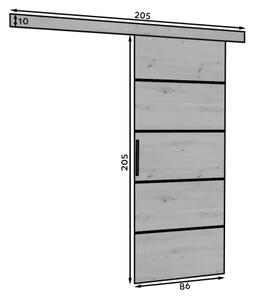 Posuvné dveře na stěnu MUSCHU 86 kašmír (86 x 205) cm – záruka 4 roky