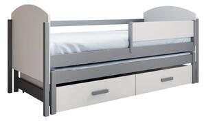 Dvoulůžková dětská postel Olen 180x80 – šedá (86 x 88) cm – 2 zásuvky na lůžkoviny místo další komody