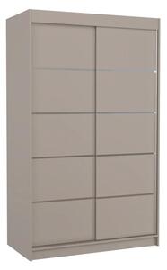 Posuvná skříň BENISSO 120 kašmír (120 x 200) cm – 6 polic pro přehledné uložení