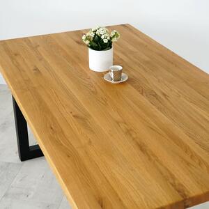 Jídelní stůl s masivní dubovou deskou Verano 1400 x 900 mm