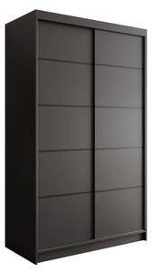 Posuvná skříň Lizi 120 černá (120 x 200) cm – 6 polic pro přehledné uložení