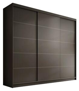 Posuvná skříň Andy 250 černá (250 x 215) cm – 12 polic pro přehledné uložení