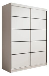 Posuvná skříň Calma 150 bílá (150 x 200) cm – 6 polic pro přehledné uložení