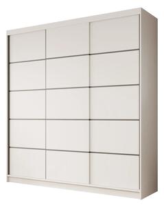 Posuvná skříň Greta 200 bílá (200 x 215) cm – 11 polic pro přehledné uložení